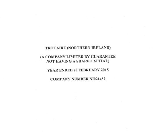 2014-15 Trocaire Northern Ireland Annual Report