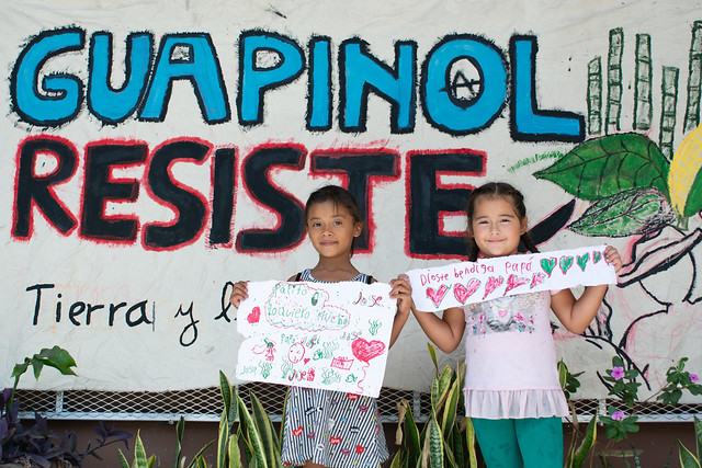 Two of the daughters of the human rights defenders from Guapinol in Honduras who were imprisoned in 2019. Photo: Giulia Vuillermoz