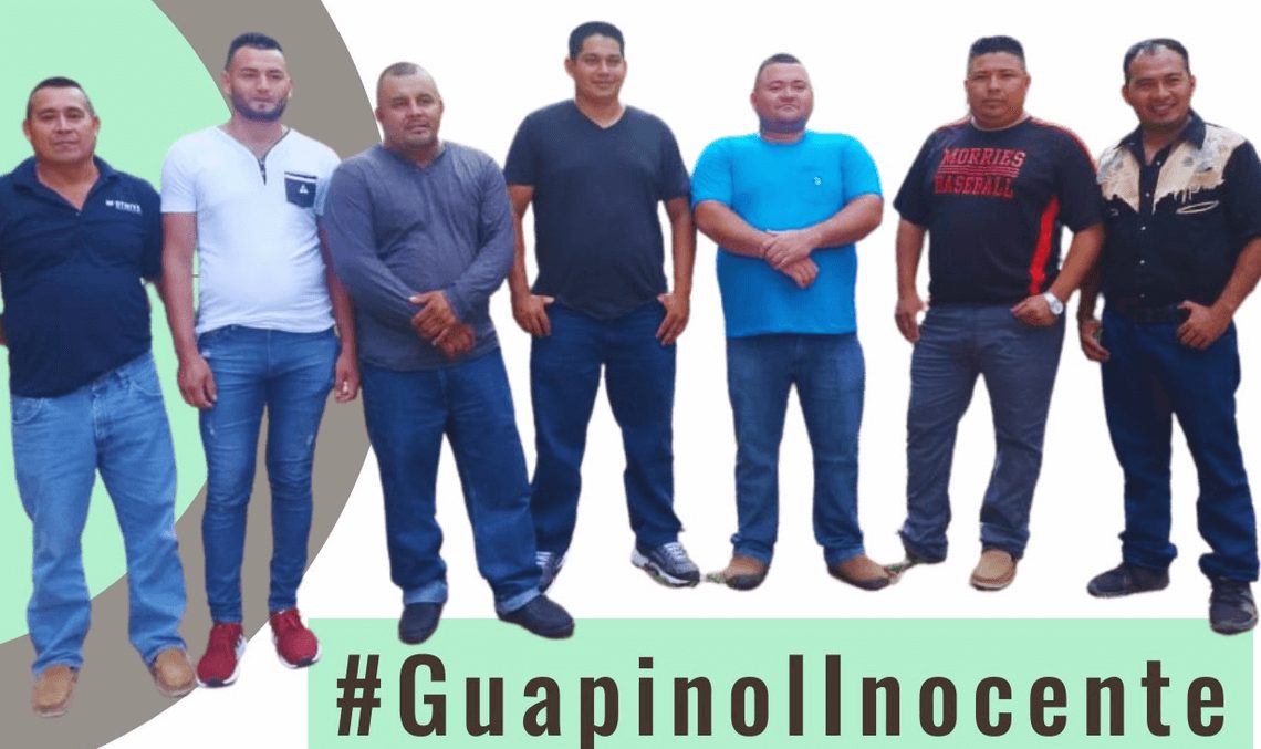 Some of the innocent men from Guapinol who are being unlawfully detained for peacefully protesting the exploitation of their communities river